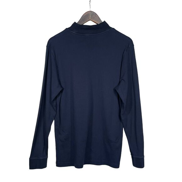 St. John's Bay Tagless Legacy Mockneck Long Sleeve Shirt Men Size S Blue Cotton - Picture 2 of 6